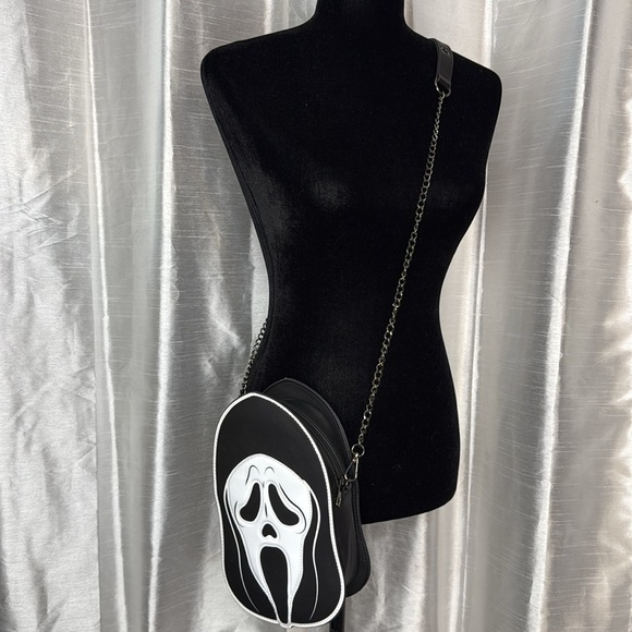 Ghost Face Spirit Crossbody Black Bag Detachable Strap - Picture 2 of 10